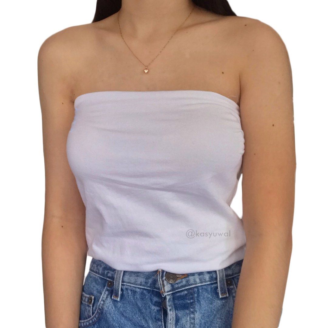 White Tube Style (Category: Others Tops) located in Calamba. Submitted by kasyuwal (Listing ID 1206971114, Image 1). Description: Tube style top Color white Stretchable .