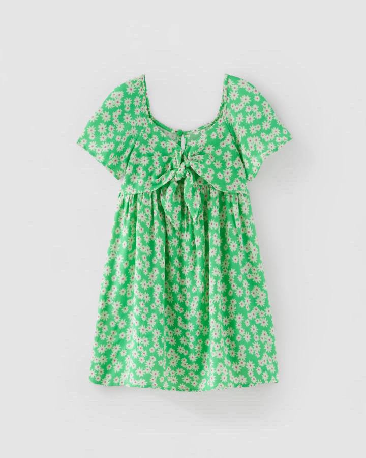 Zara girls green floral, Babies & Kids, Babies & Kids Fashion on Carousell