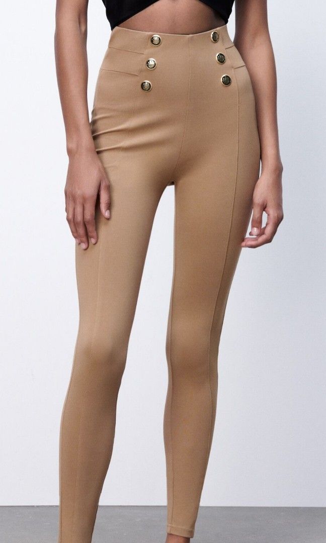 Zara Legging w Gold Buttons