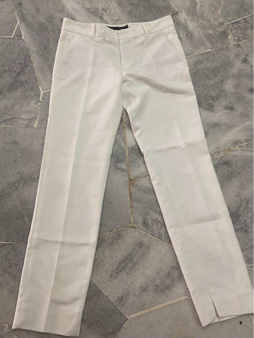 Zara White Pants, Women's Fashion, Bottoms, Jeans & Leggings on Carousell