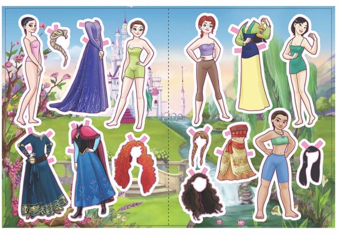 15 Disney Princess Paper Dolls, Hobbies & Toys, Stationery & Craft, Art & Prints on Carousell