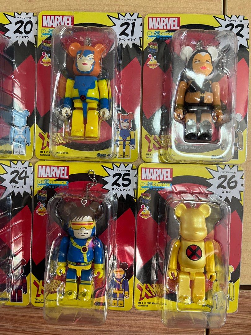 2012 年marvel一番賞x-men 變種特工Bearbrick 100% 8隻齊系列8款X-men 狼人雷射眼磁力王暴風女神, 興趣及遊戲,  玩具& 遊戲類- Carousell
