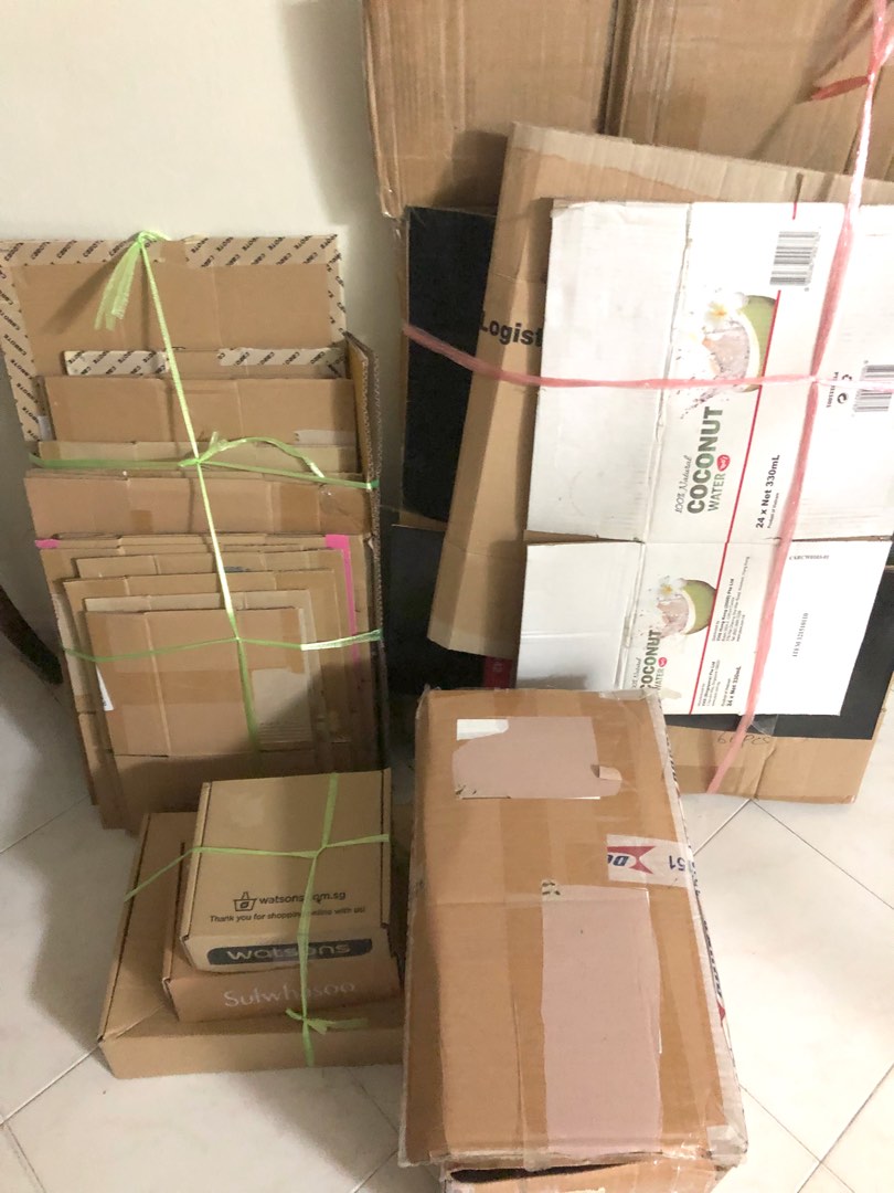 30 USED cartons boxes big/medium/small sizes, Furniture & Home Living