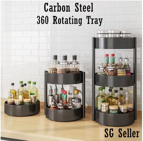 360 Rotating Tray Rack Lazy Susan Turntable For Kitchen Storage and ...