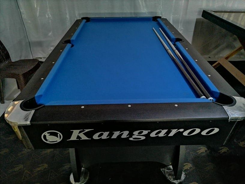 4X7 KANGAROO BILLIARD TABLE WITH COMPLETE SET (Category: Billiards and Bowling) located in San Pablo. Submitted by ablpsports (Listing ID 1210648297, Image 1). Description: Inclusions: -2Pcs. Reyes Cue (Tako) -1Pc. Plastic Triangle -1Pc. Brush -2Inch. Billiard Ball -Billiard Chalk (Tisa) 👉 Look for Ms. ELLA CORAL 😇 For more information & inquiries, don't hesitate to message CELLPHONE NUMBER: 09157086592 WHATS APP: 09157086592 VIBER: 0915 708 65