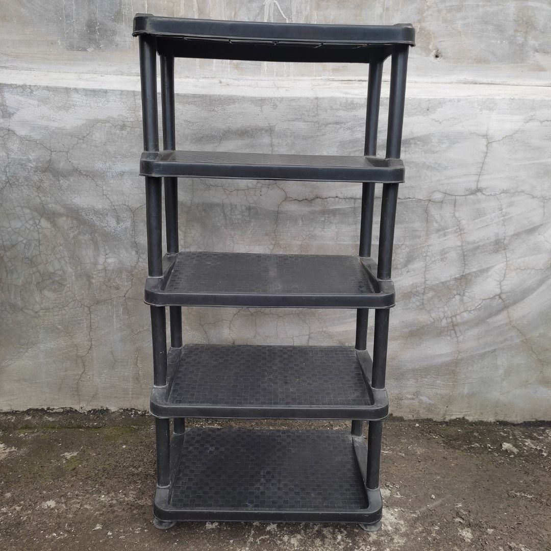 5 Layer Shoe Rack Black Color Plastic, Furniture & Home Living