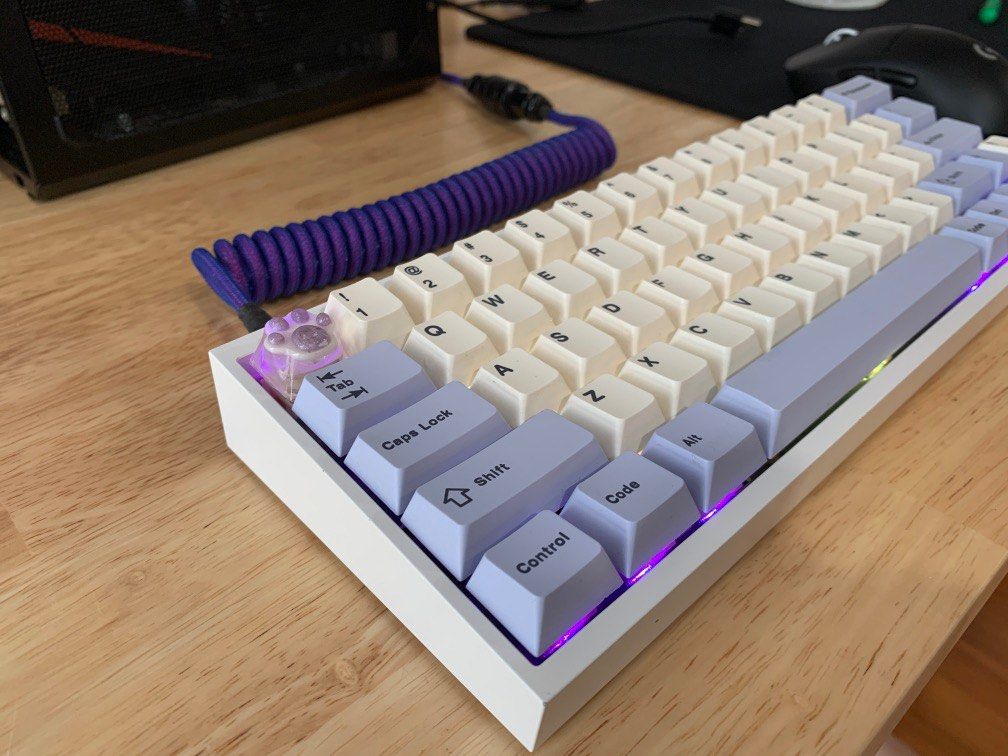 60 CUSTOM KEYBOARD KBD FANS AND COILED CABLE, Computers & Tech, Parts