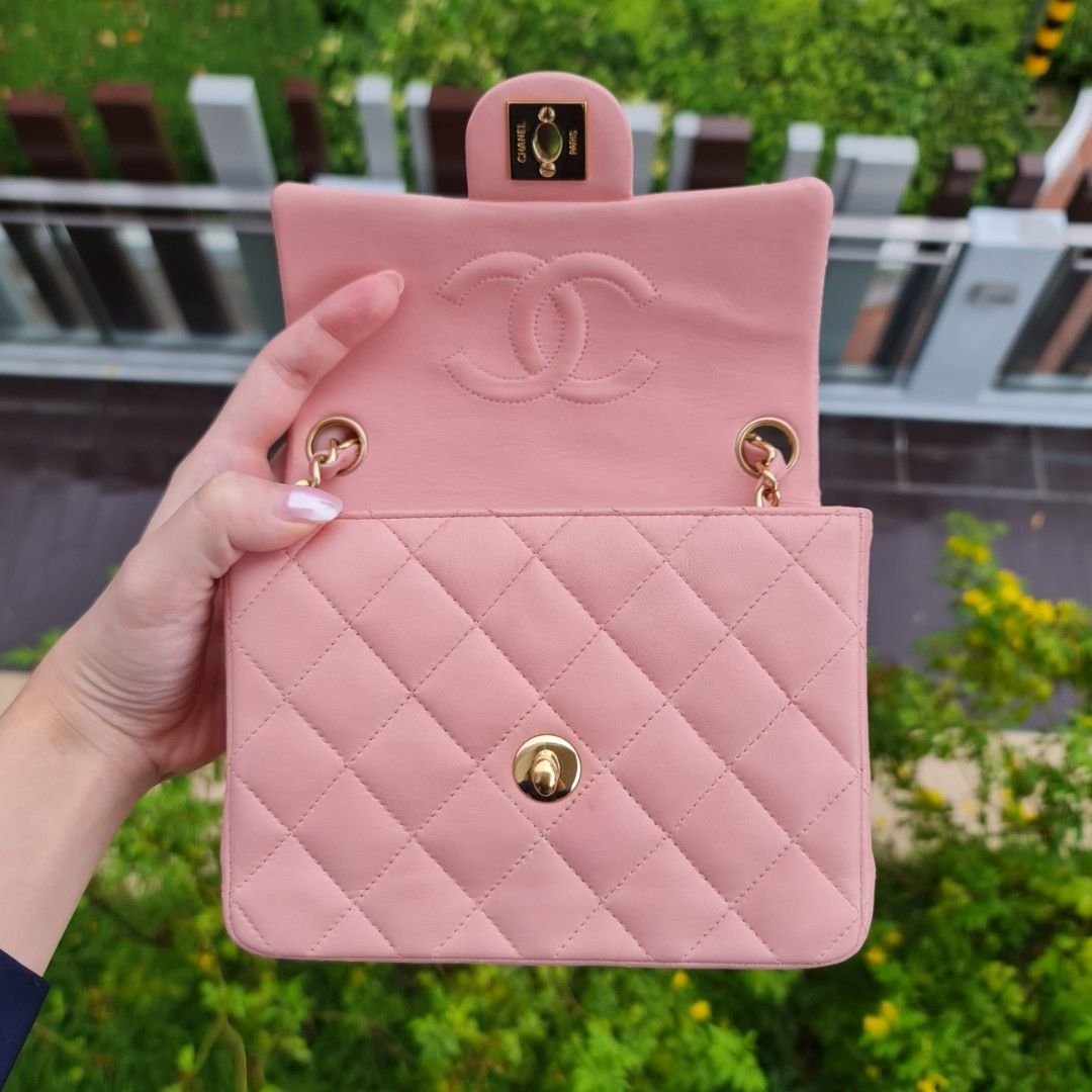 Chanel 2005 Vintage Sakura Pink Small Classic Double Flap Bag