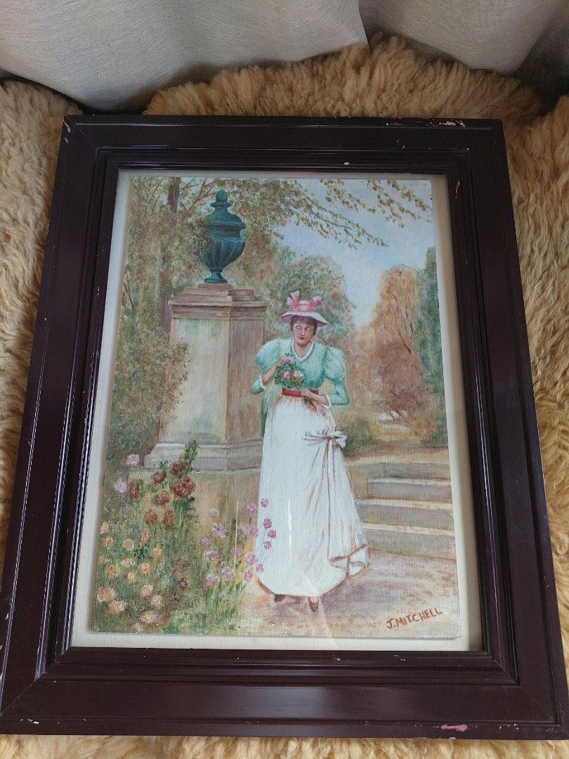 A Choice Blossom Acrylic Painting Frame with Glass Signed by Artist