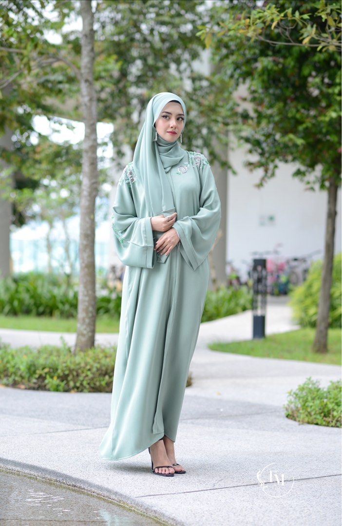 Mint shop green abaya