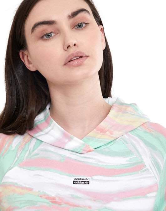 Adidas Originals R.Y.V Crop Hoodie Women Multicolor Tiedye Jacket