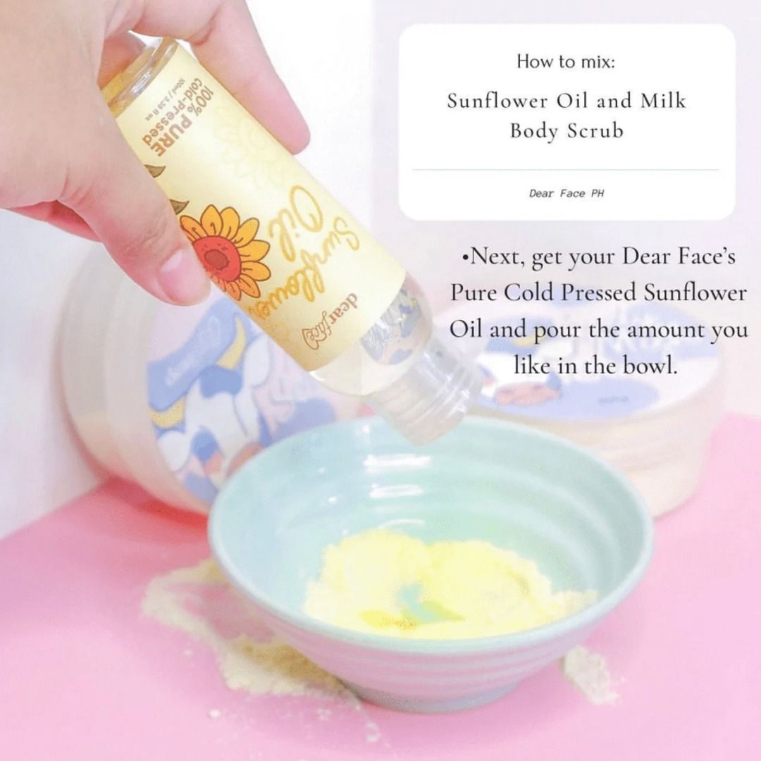 Authentic Dear Face Body Milk Scrub and Sunflower Oil, Beauty
