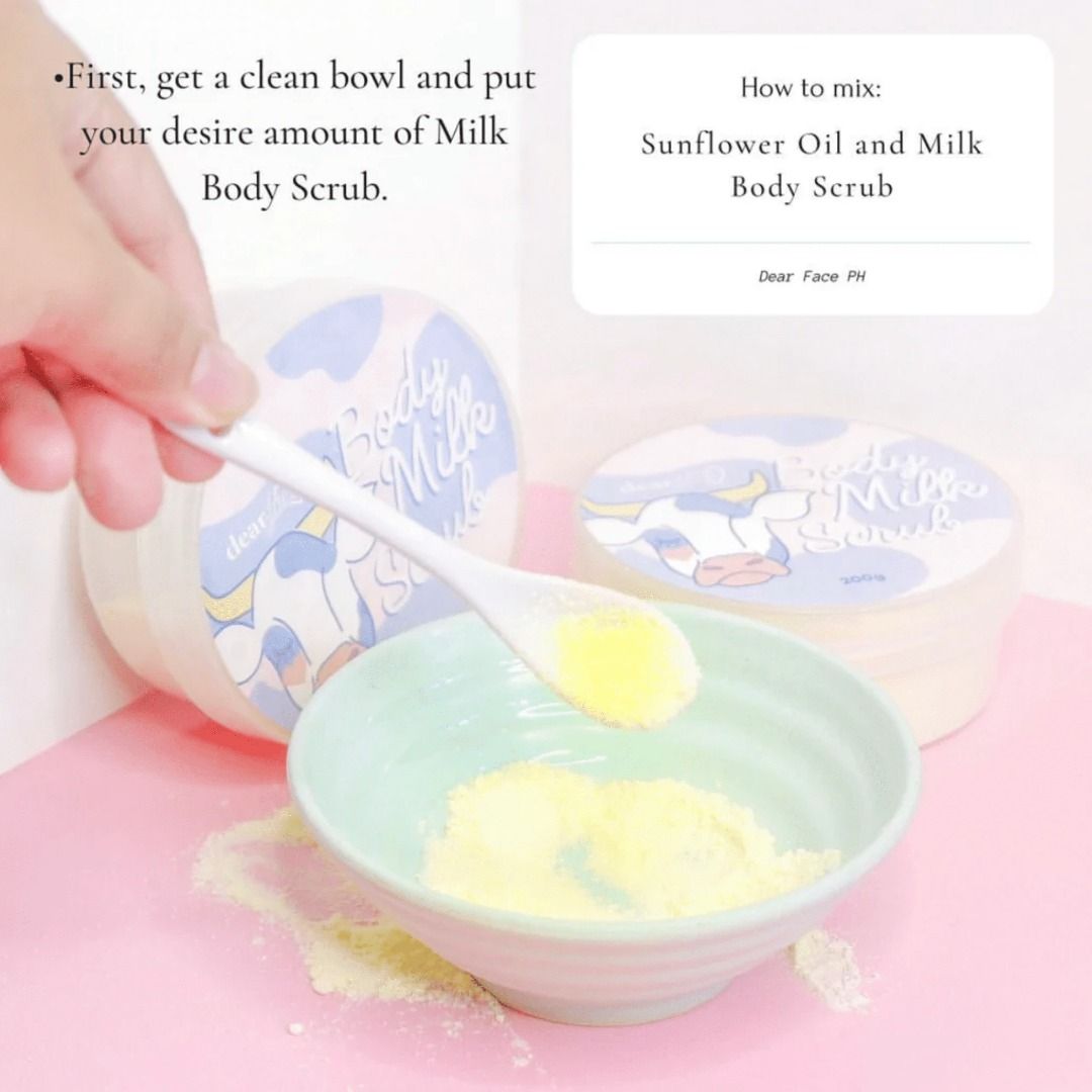 Authentic Dear Face Body Milk Scrub and Sunflower Oil, Beauty