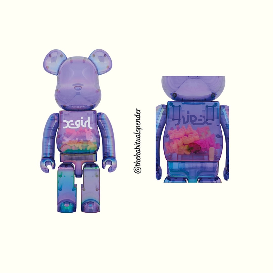 Bearbrick X-girl Clear Purple 1000%, Hobbies & Toys, Toys & Games ...