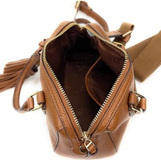 NWT Tory Burch Leather Thea Exotic Mini Web Satchel Crossbody Bag 2 Straps