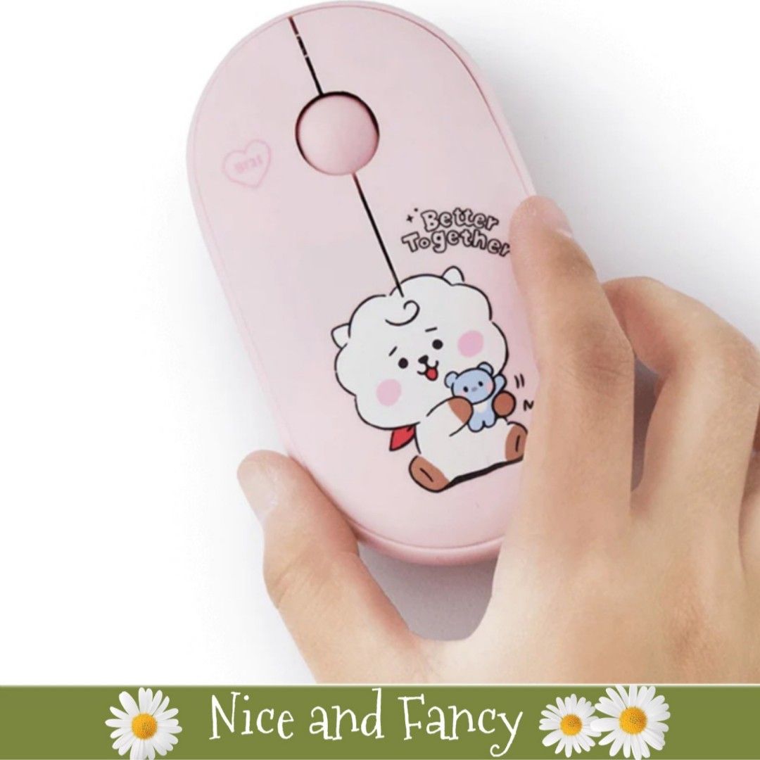 BT21 RJ Little Buddy Multi-Pairing Wireless Mouse (Category: Mouse & Mousepads) located in Quezon City. Submitted by niceandfancy (Listing ID 1204856734, Image 1). Description: size: 105 x 45 x 150 mm weight: 50g material: ABS.