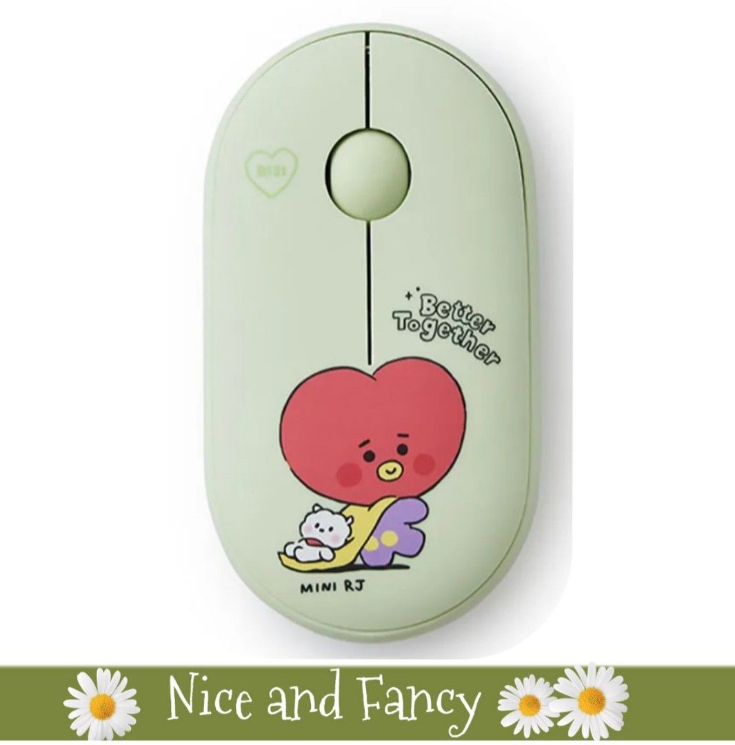 BT21 Tata Multi-pairing Wireless Mouse (Category: Mouse & Mousepads) located in Quezon City. Submitted by niceandfancy (Listing ID 1185664683, Image 1). Description: How to use 1. After placing the AA batteries, turn on the switching power. 2. After installing the nano receiver on a PC, Tablet device, press the change button to set it to 2.4 G mode. 3. When connecting the Bluetooth, press the mode switch button to enter pairing mode by pressing a