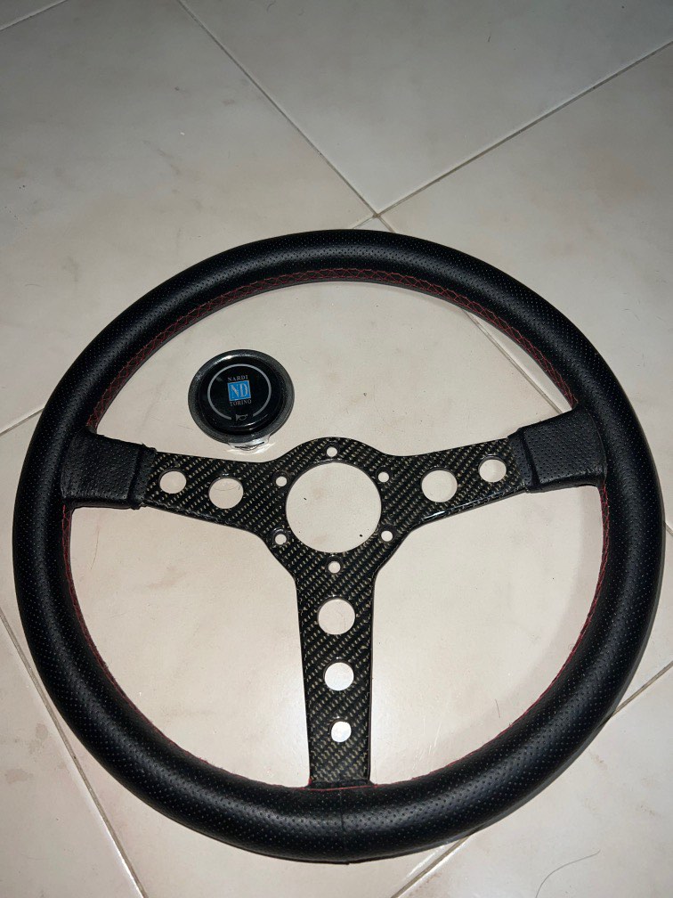 Carbon nardi steering wheel, Car Accessories, Accessories on Carousell
