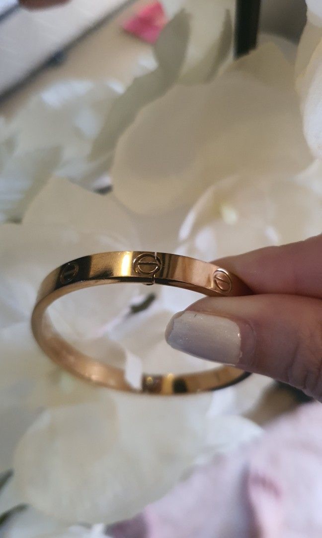 CARTIER love bangle stainless rose gold lost screw Women s