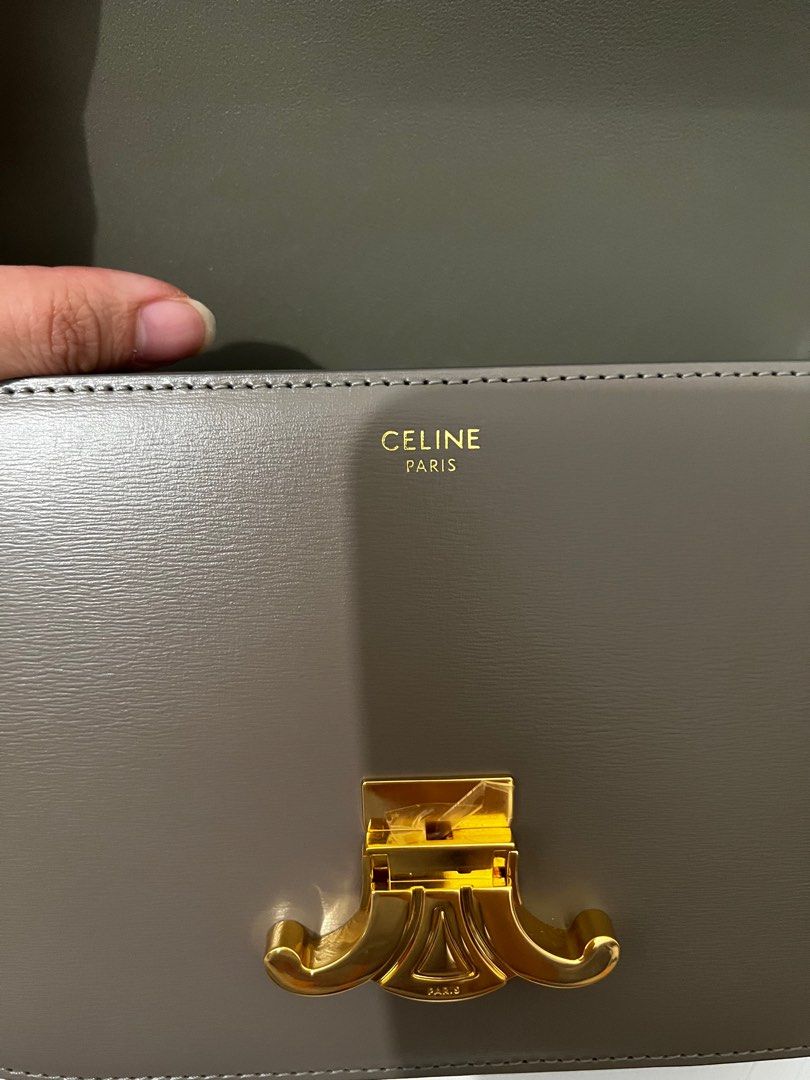 Celine Triomphe Teen Pebble GHW, Luxury, Bags & Wallets on Carousell
