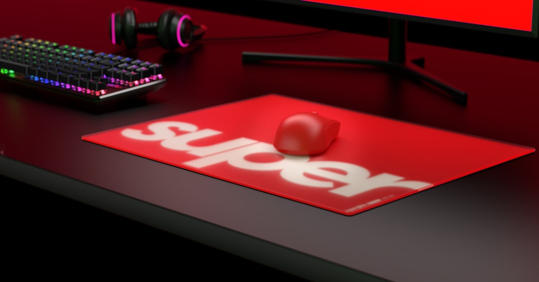 Pulsar Superglide Glass XL / L Mousepad (Black/White/Red) - Prices 