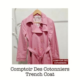 Comptoir des Cotonniers Pink Trench Coat Mahla Model