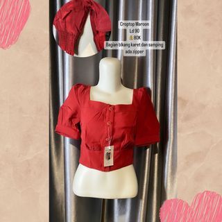 Croptop Warna Maroon / Ld 90