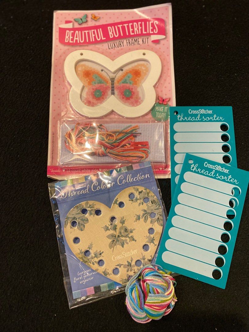 CrossStitcher Thread Sorter Butterfly Frame Kit, Hobbies & Toys