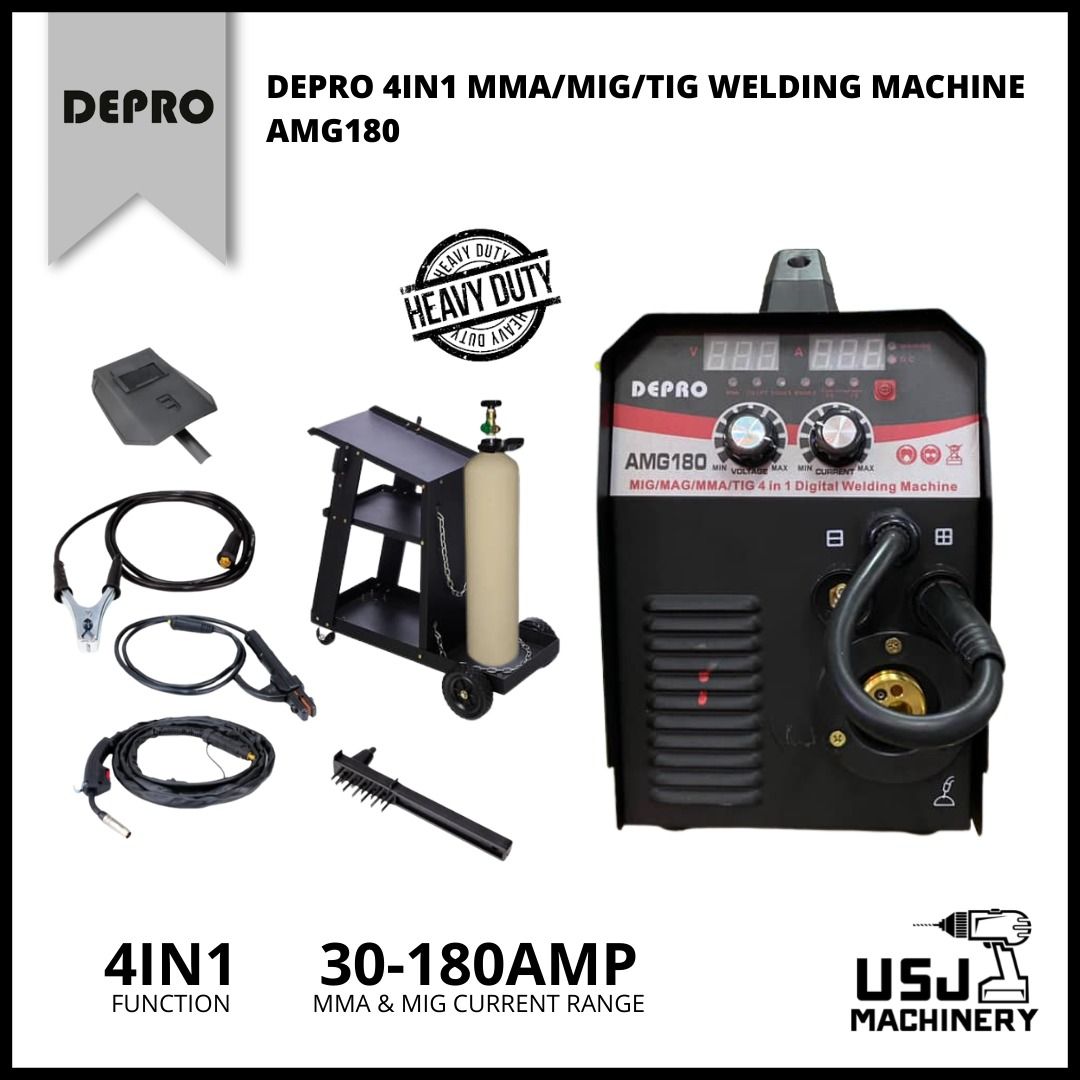 DEPRO 4in1 MMA/MIG/TIG Welding Machine AMG180 6 Months Warranty