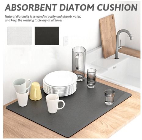 Diatom Mud Drain Pad Quickly Dry Coffee Mat Kitchen Dish Drying Mat Hide  Stain