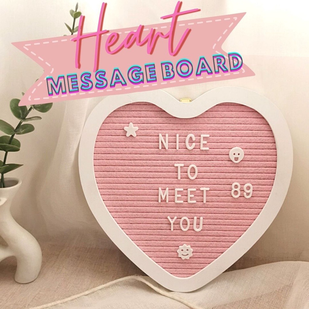 Felt Message Letter Board (Heart Shape), Furniture & Home Living, Home