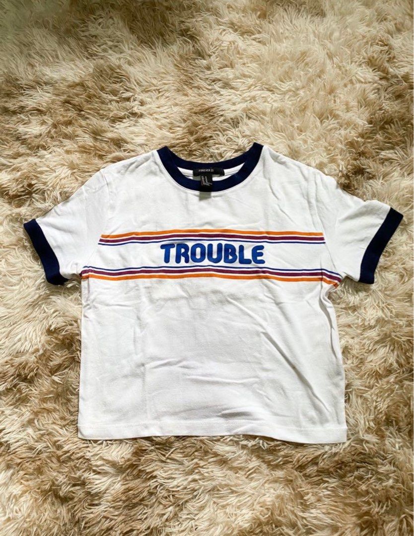 Forever 21 Ringer Cropped Top (Category: Shirts) located in Manila. Submitted by amiax (Listing ID 1210713035, Image 1). Description: Forever 21 Ringer Cropped Top Size Medium Bought for 799 before Used twice only!.