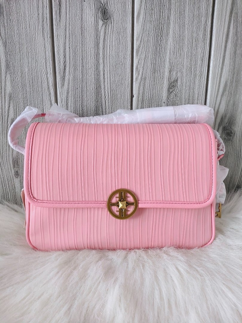 Fossil Jasmine flap crossbody bag blush pink, Barang Mewah, Tas