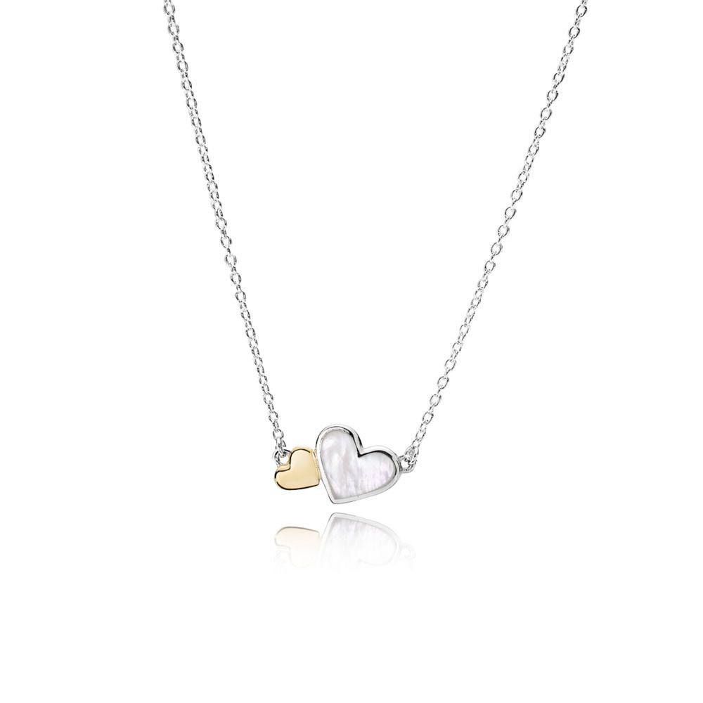 Free Tracked Mailing! Pandora Heart Necklace with 14k gold and