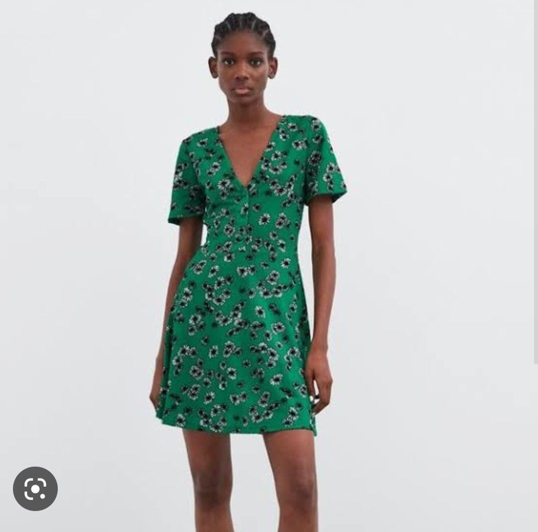 Zara green skater dress Clearance