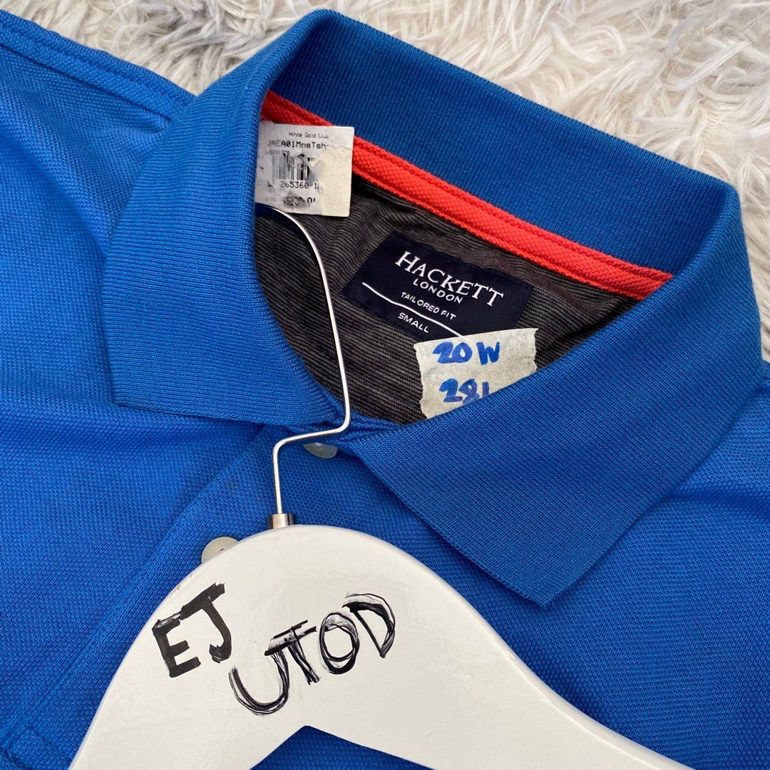 Hackett London Blue Polo Shirt Size S Tailored Fit 2pcs Men s