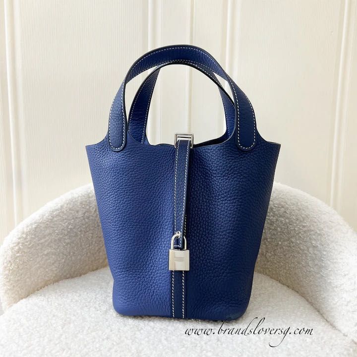 Hermes, Bags, New And Never Worn Picotin 222 Lock 8 Clemence Taurillon  Bag Etoupe