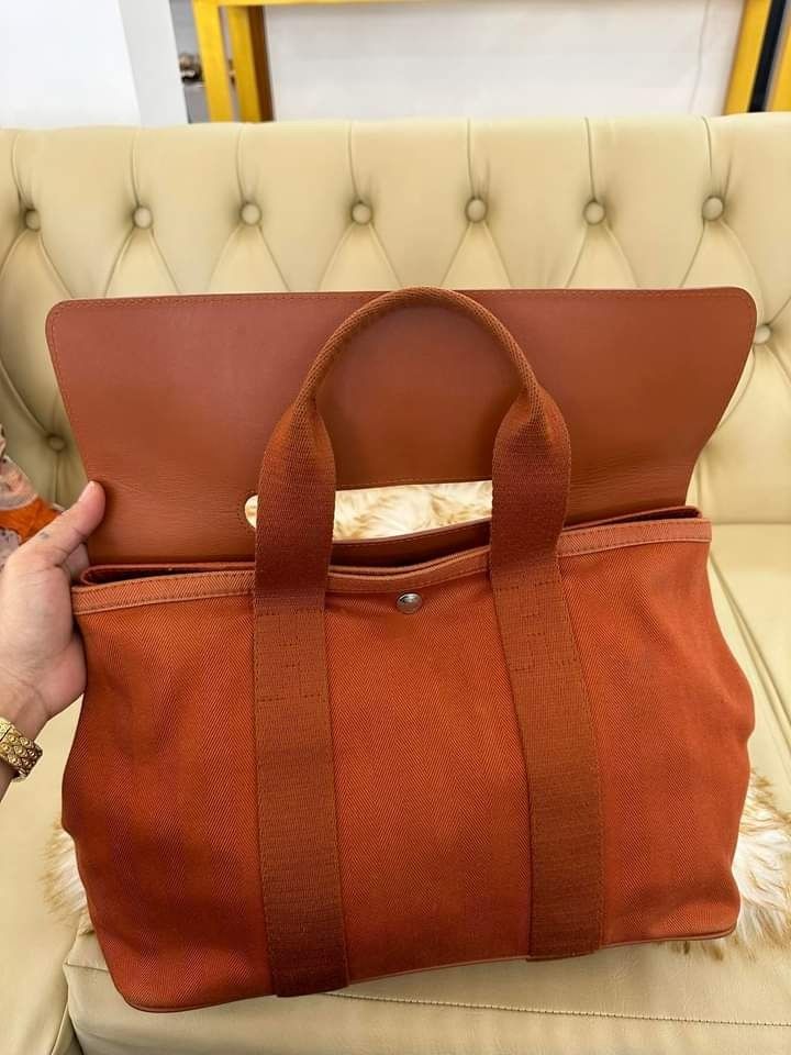 Hermes Valparaiso Bag Toile and Leather GM - ShopStyle