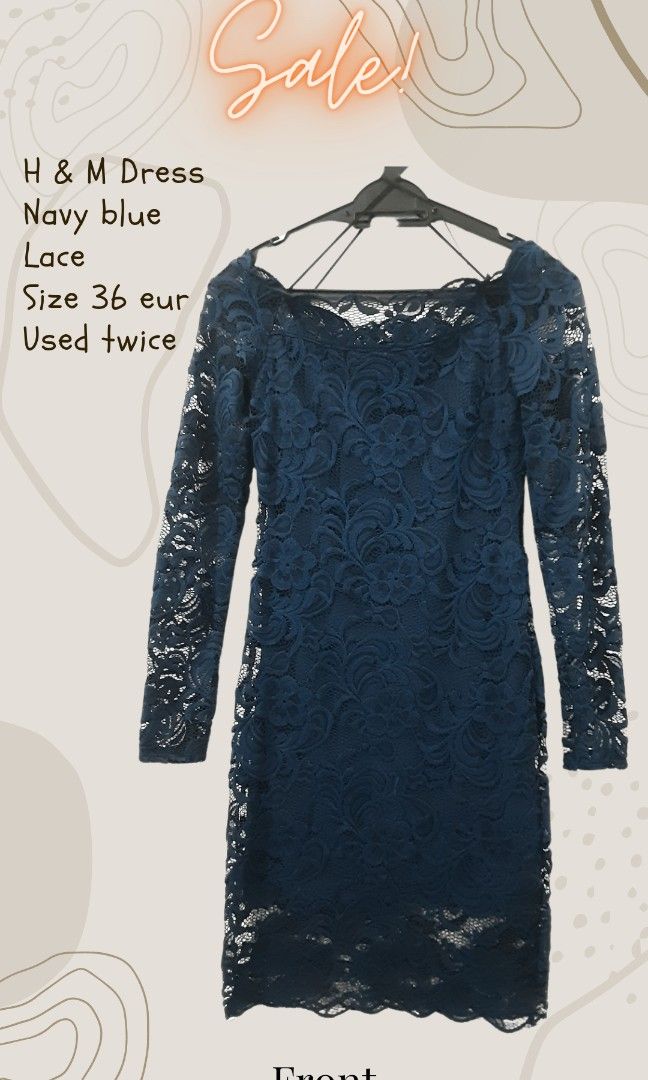 H and m blue shop lace dress