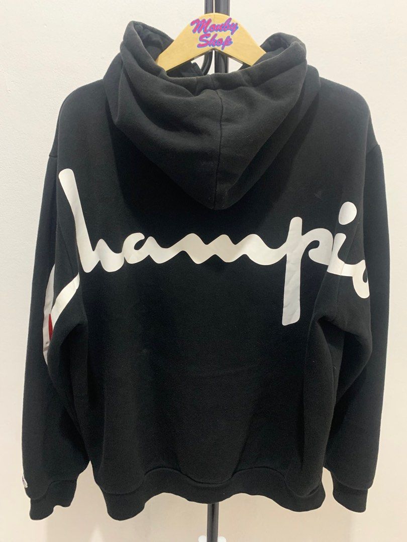 Champion hoodie logo on back on sale