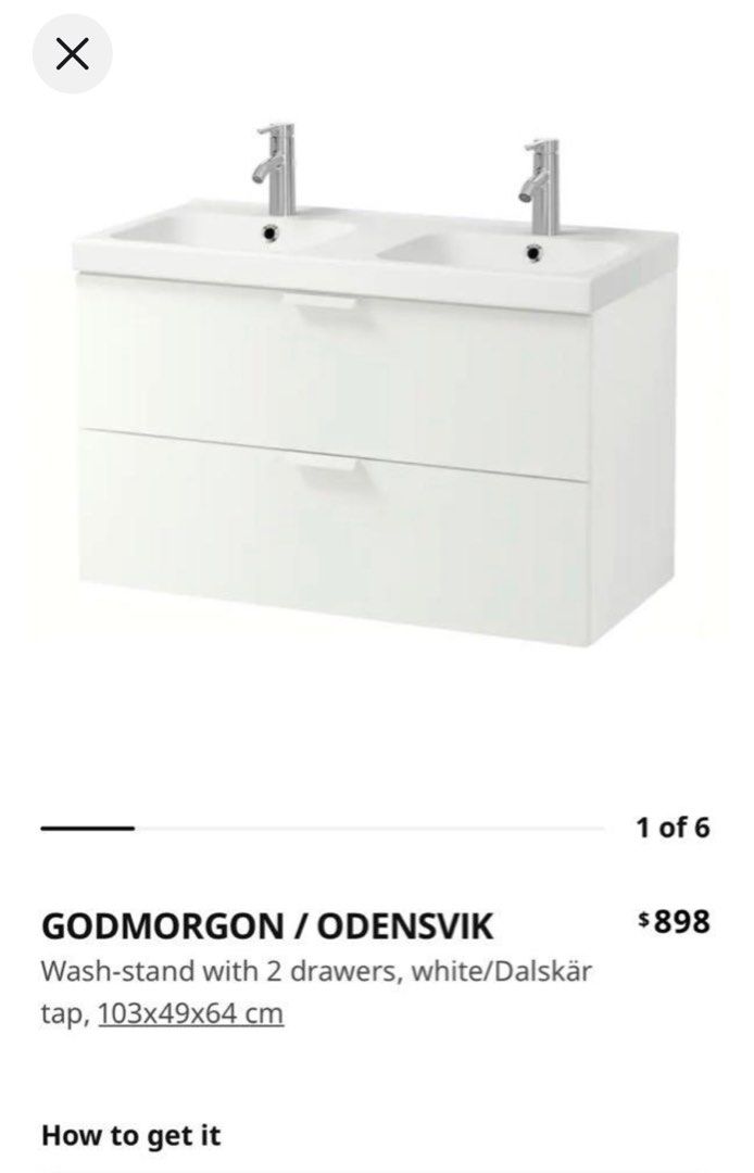 IKEA Godmorgon Vanity cabinet for sink, Furniture &amp; Home Living ...