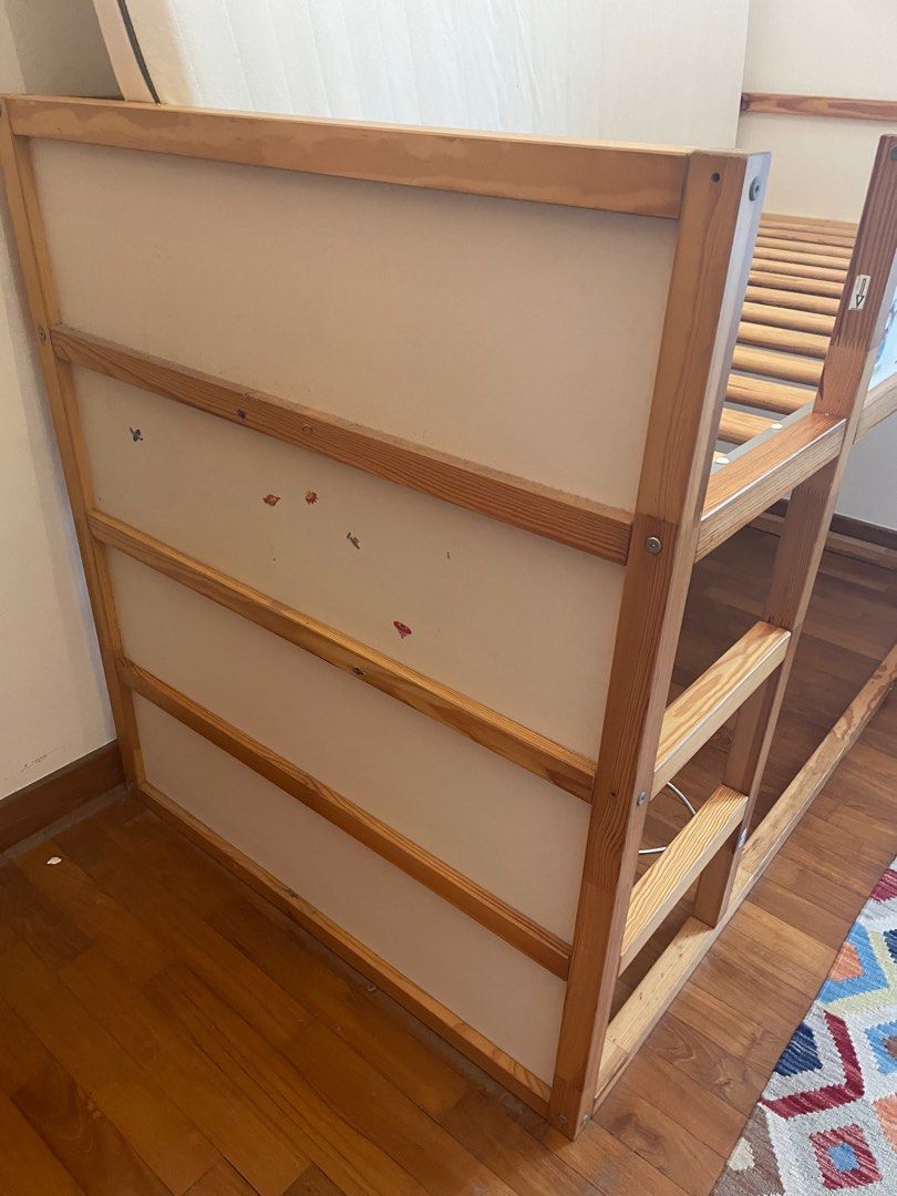 IKEA Kura kid child reversible bed and mattress, Furniture & Home