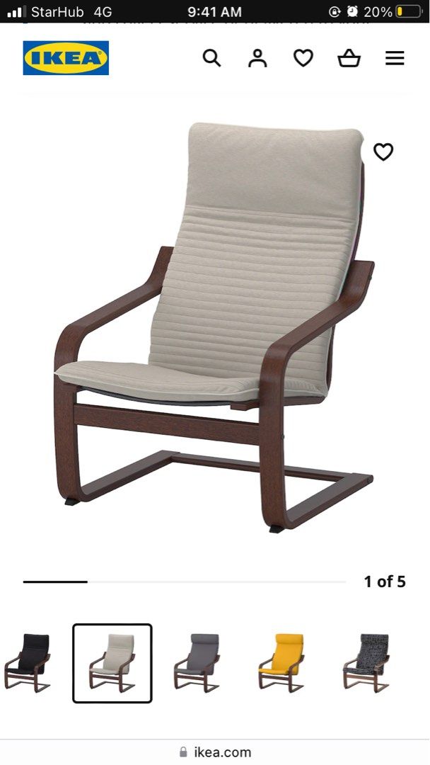 IKEA Poang Armchair, Furniture & Home Living, Furniture, Chairs on