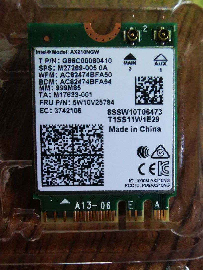 Intel AX210 AX210NGW WIFI 6E M.2 Card Bluetooth v5.3, Computers & Tech ...