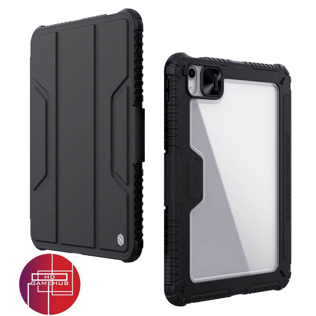 iPad 10th Gen. 2022 NILLKIN Bumper Smart Case with Camera Shield (Category: Cases & Sleeves) located in Quezon City. Submitted by playamerica (Listing ID 1207014965, Image 3). Description: NILLKIN Bumper Smart Case with Camera Shield for iPad 10th Gen. 2022 10.9" Material: TPU edges + PC clear back panel + Textured PU leather front cover Camera Shield easily slides to protect the camera when not in use. Geometric design molded by integral injecti