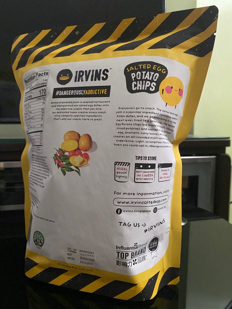 Irvins Potato Chips (230g), Food & Drinks, Packaged & Instant Food on ...