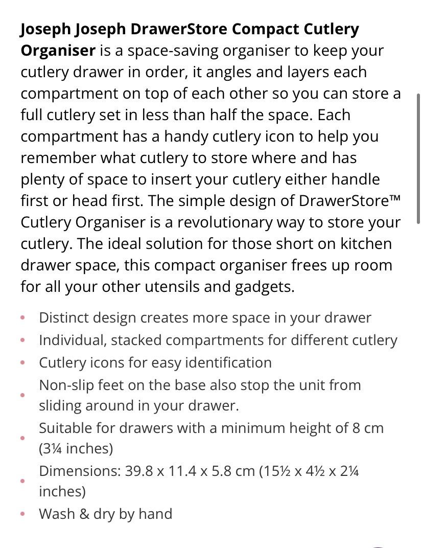 Joseph & joseph cutlery organiser, Furniture & Home Living, Home