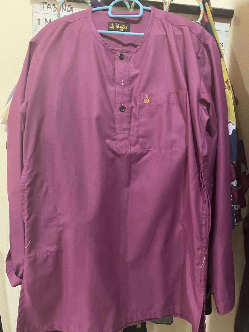 Kurta Al hera dusty purple Men s Fashion Muslim Wear Tops on