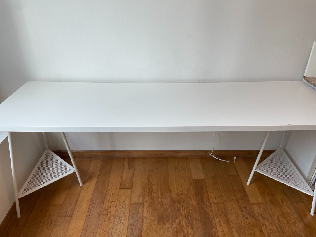 LAGKAPTEN / TILLSLAG desk, white, 200x60 cm - IKEA