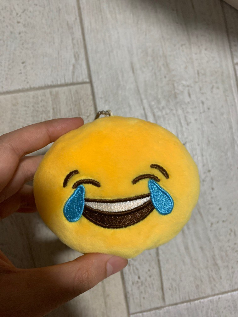 laughing emoji plush keychain, Everything Else on Carousell